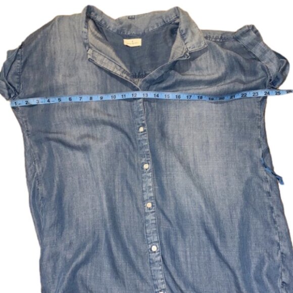 SOLD Thread and Supply Women's Full Button Up Sleeveless Cardigan Long Top (Larg - Picture 3 of 6